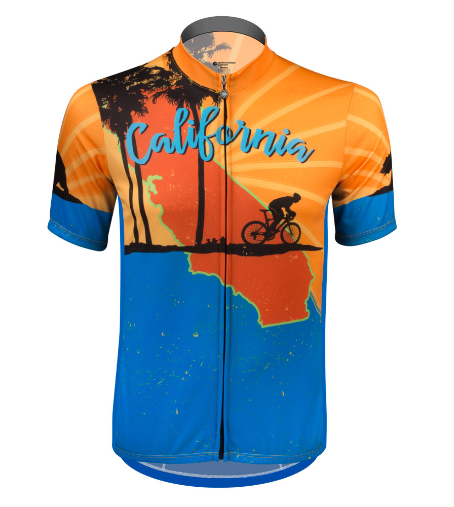 Men's California Bike Jersey | Printed Relaxed Fit Classic Cycling Jersey Questions & Answers