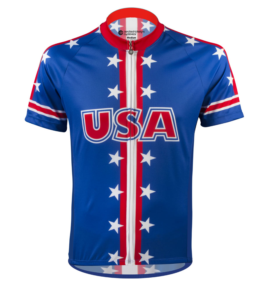 Aero Tech Men's Peloton Jersey - USA Theme Jersey - USA Cycling Jersey Questions & Answers