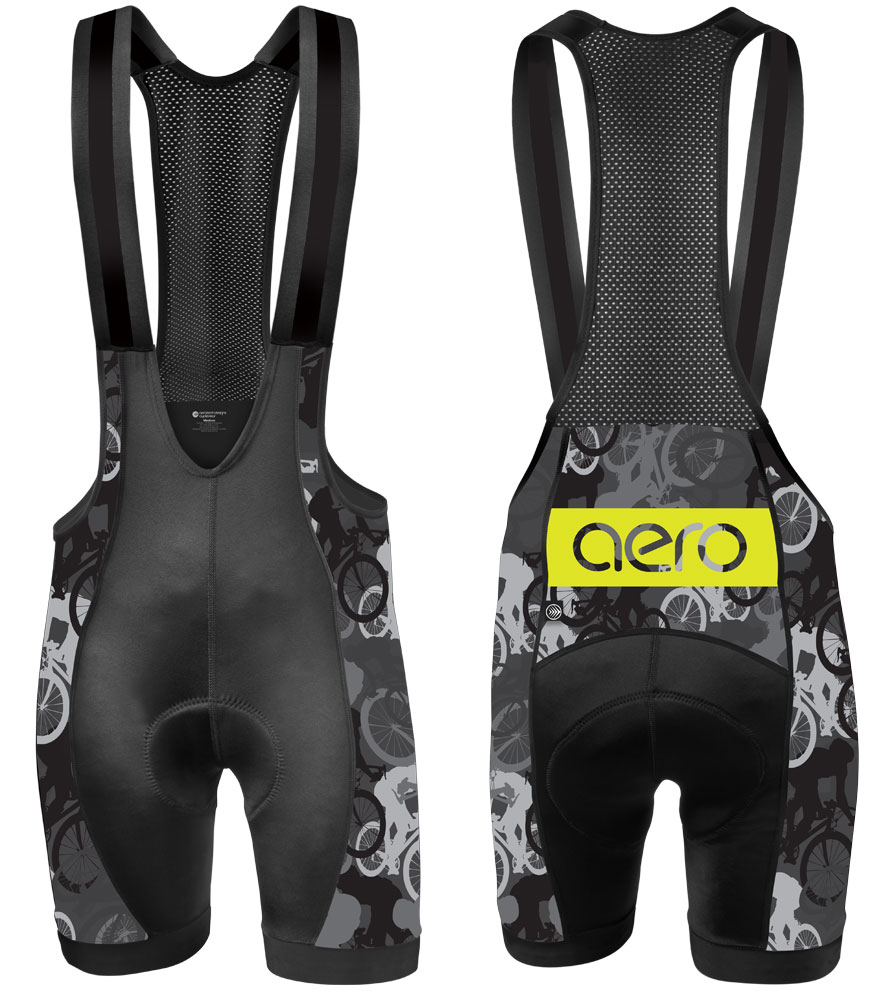 Aero Tech Men's Premiere Bib Shorts - Urban Camouflage - Elite Racing Gear Made in USA Questions & Answers