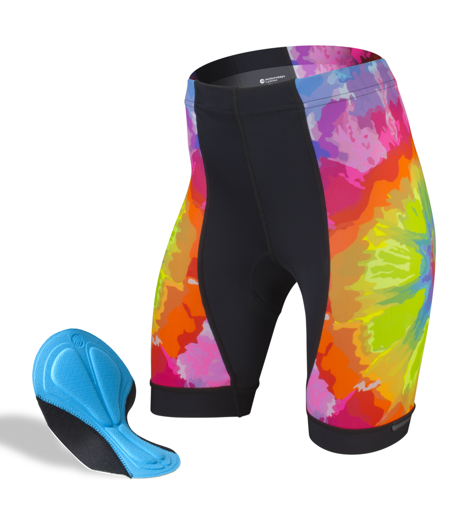 The page lists "84% Nylon 16% Spandex; 82% Polyester 18% Lycra." Which parts are which content?