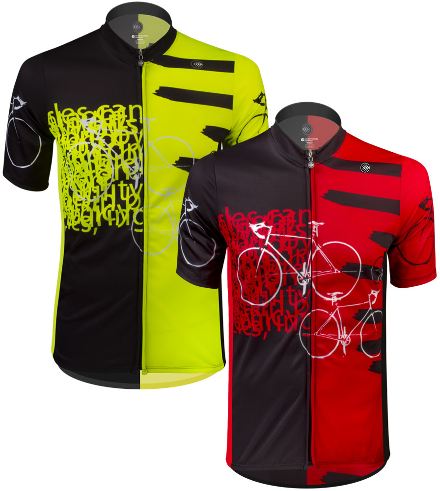 Men's TALL Expressions Cycling Jersey | Hi-Viz Safety Yellow and Red | Made in USA | Classic Jersey Questions & Answers