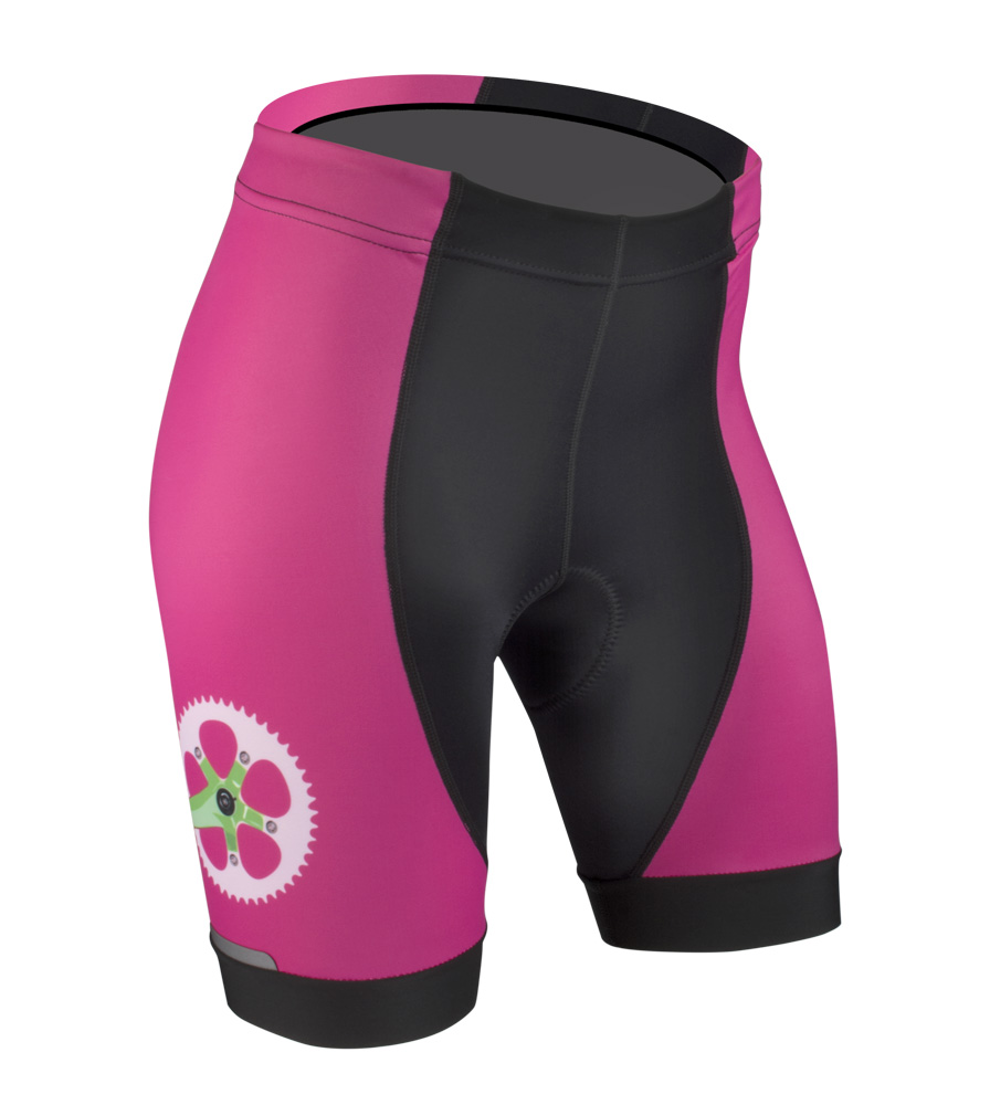 Aero Tech Women's Empress Shorts - Strawberry Fields - PADDED Printed Bike Shorts Cute Pink Bike Shorts Questions & Answers