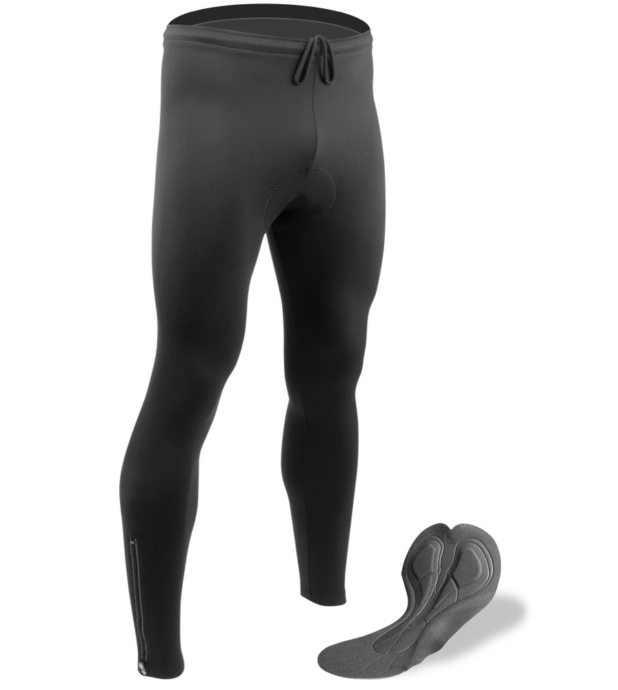 Men's USA Classic | Black Stretch Fleece Padded Cycling Tights Questions & Answers