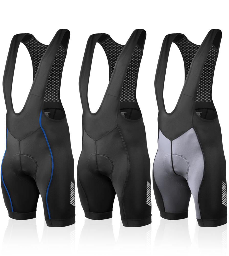 which bib shorts are the blue ones?  The bibs that are black with the blue stripe?