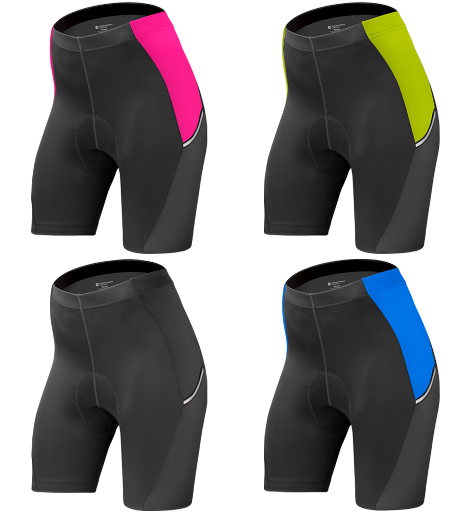 Women's Luna Colorful Padded Cycling Shorts | Reflective Side Pockets Questions & Answers