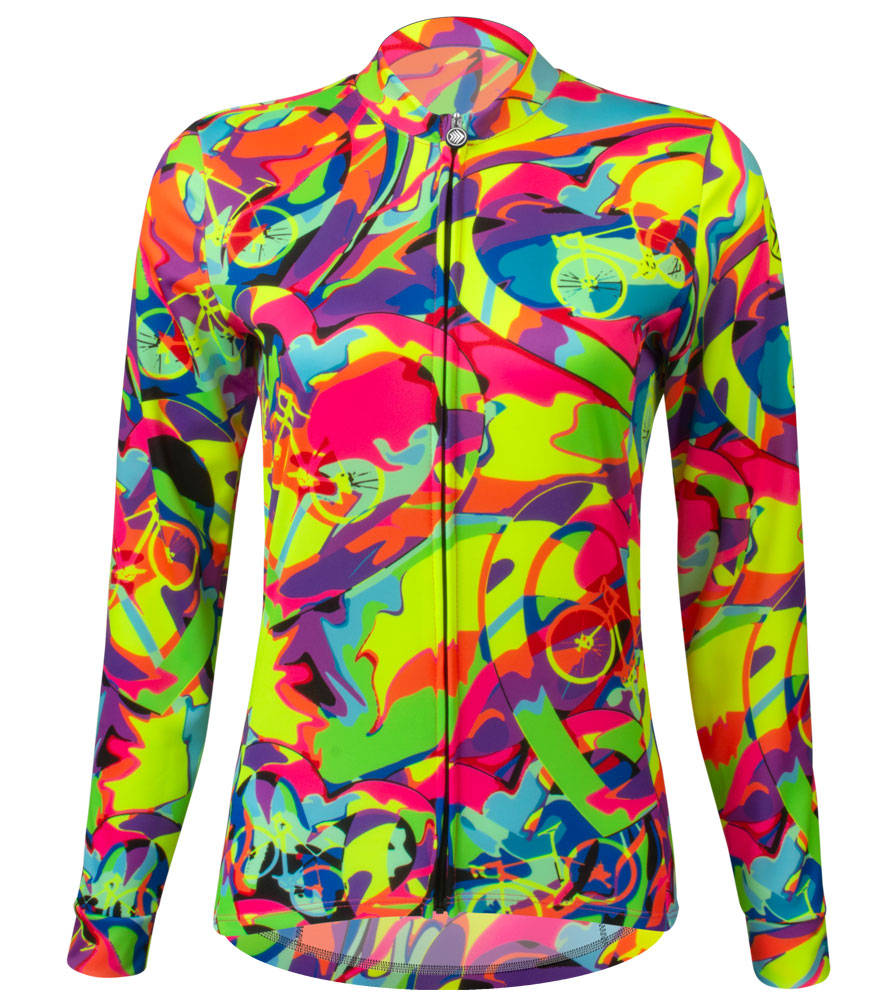Women's Bike Love Jersey | Fleece Long Sleeve Cycling Jersey Questions & Answers