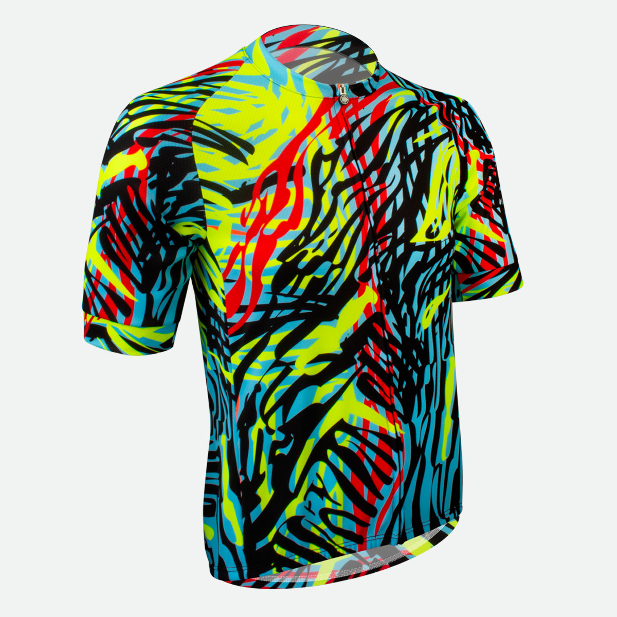 Men's Obscured Jersey | Hi-Viz Wild Print Cycling Jersey | Club Cut | Tailored Fit Questions & Answers